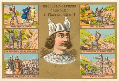 フランクの戦士であるローランドと彼の人生の場面 作： French School